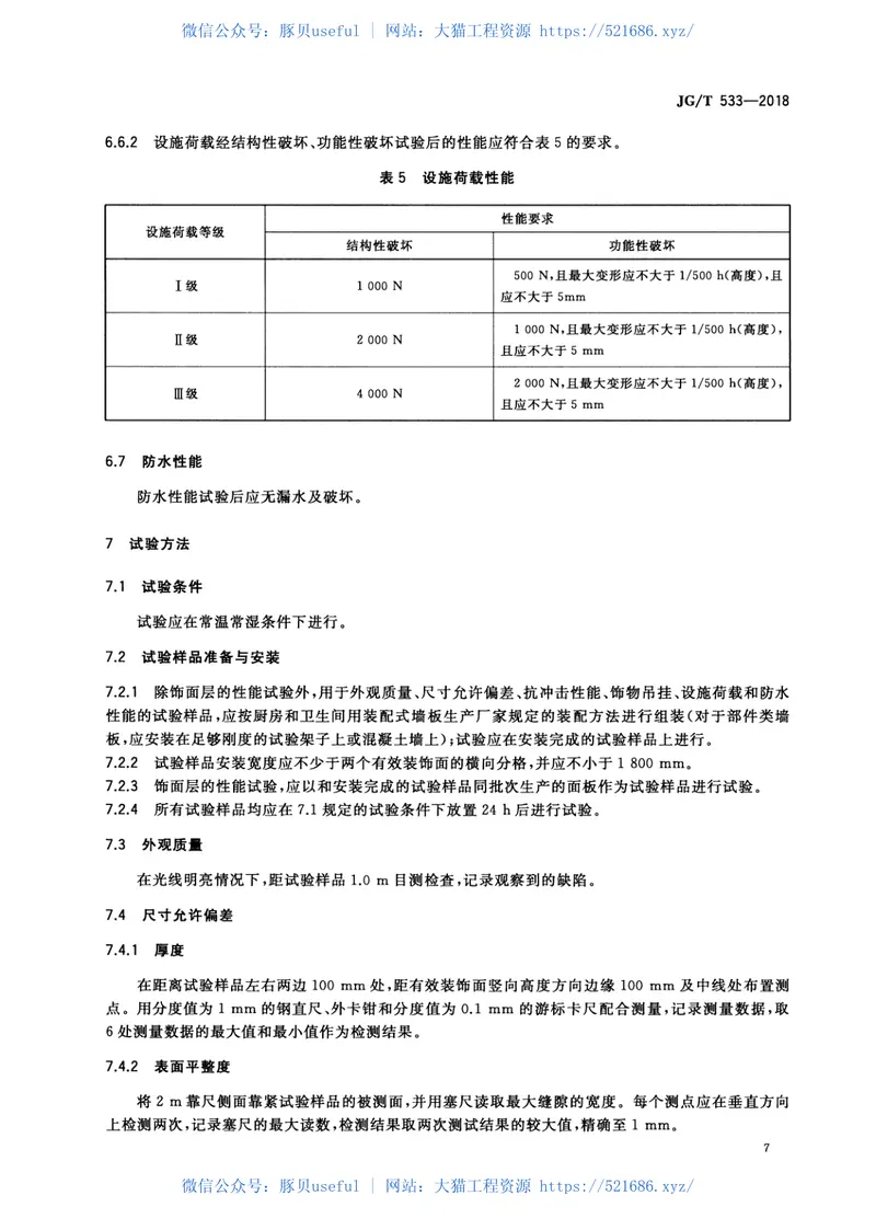 JGT533-2018厨卫装配式墙板技术要求 预览图