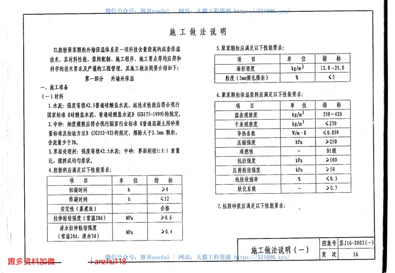 苏J／T16-2003建筑外保温构造图集(一)ZL胶粉聚苯颗粒外保温 预览图