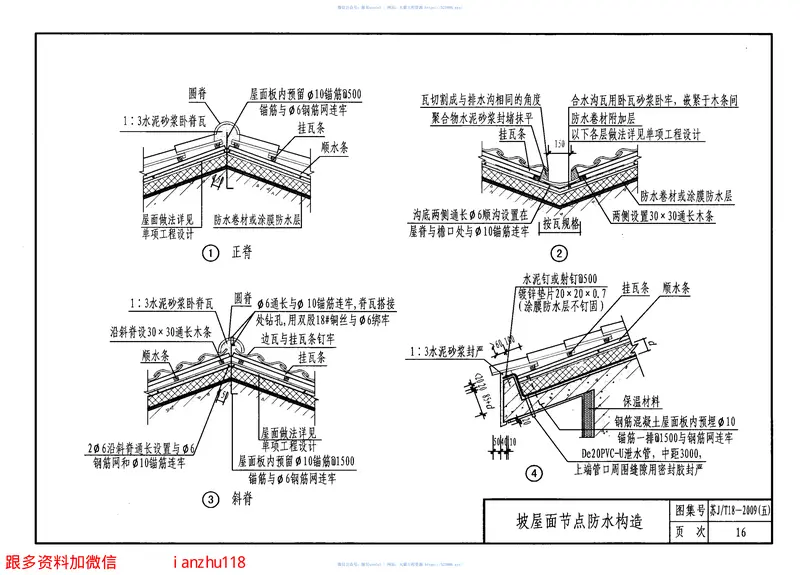 苏JT18-2009(五)建筑防水构造图集(五)LD系列自粘防水卷材和防水涂料 预览图