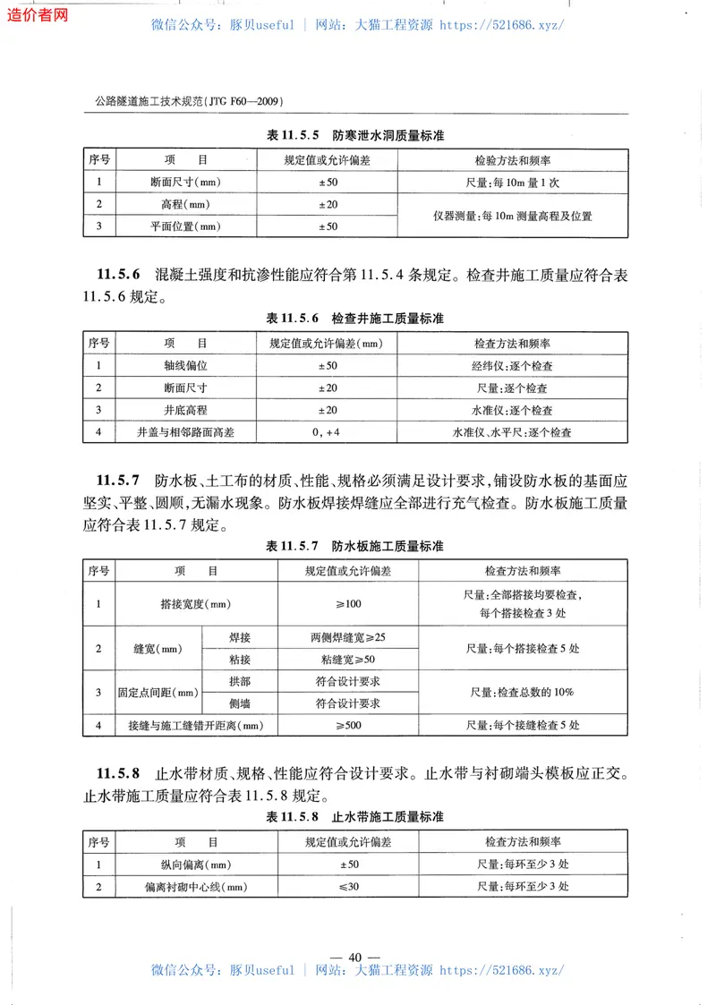 公路隧道施工技术规范JTGF60-2009 预览图