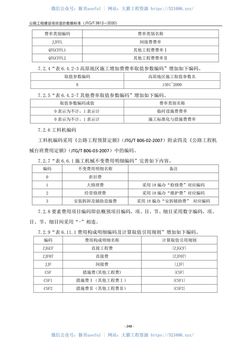 JTGT3812-2020公路工程建设项目造价数据标准 预览图