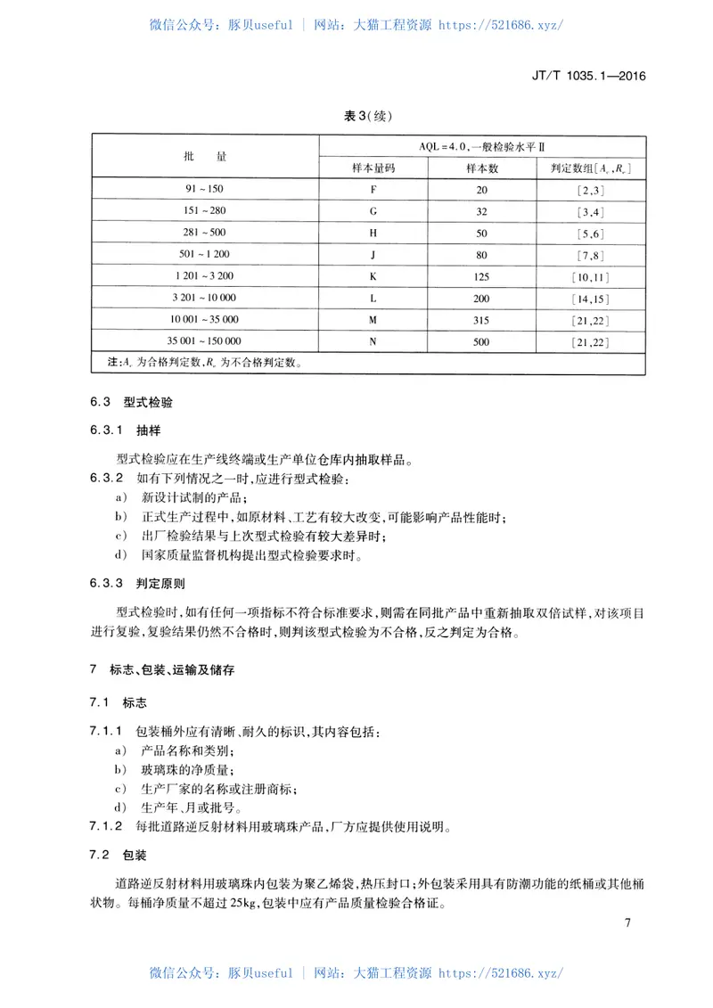 JTT1035.1-2016道路逆反射材料用玻璃珠第1部分：通则 预览图