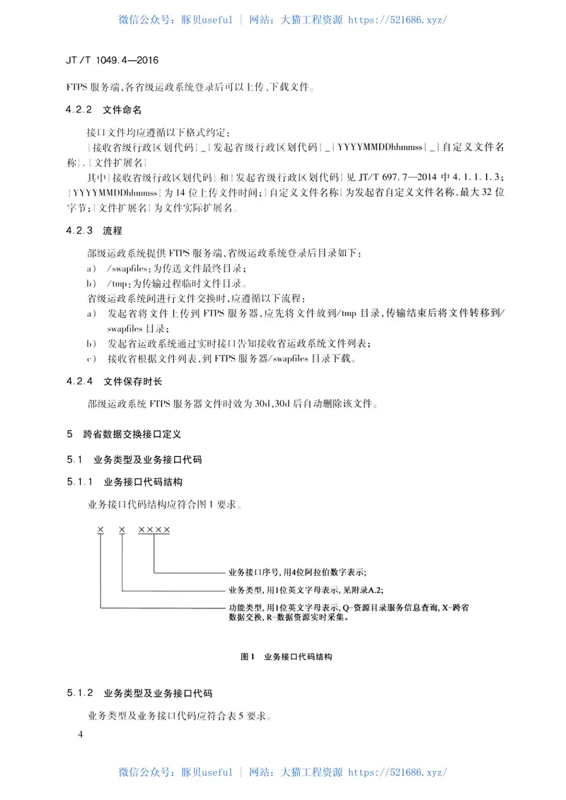 JTT1049.4-2016道路运政管理信息系统第4部分：跨省数据交换 预览图