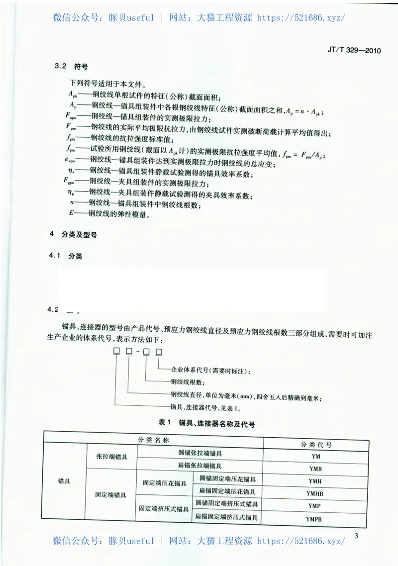 JTT329-2010公路桥梁预应力钢绞线用锚具、夹具和连接器 预览图