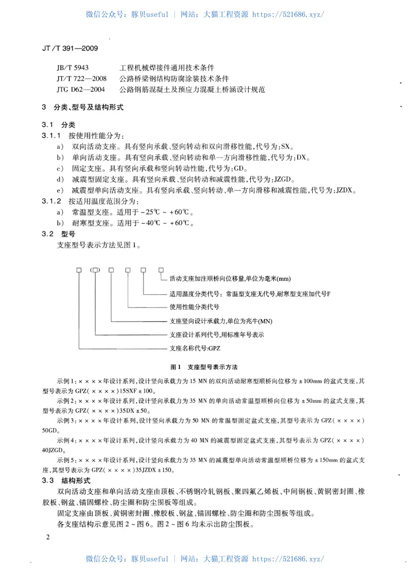 JTT391-2009公路桥梁盆式支座 预览图