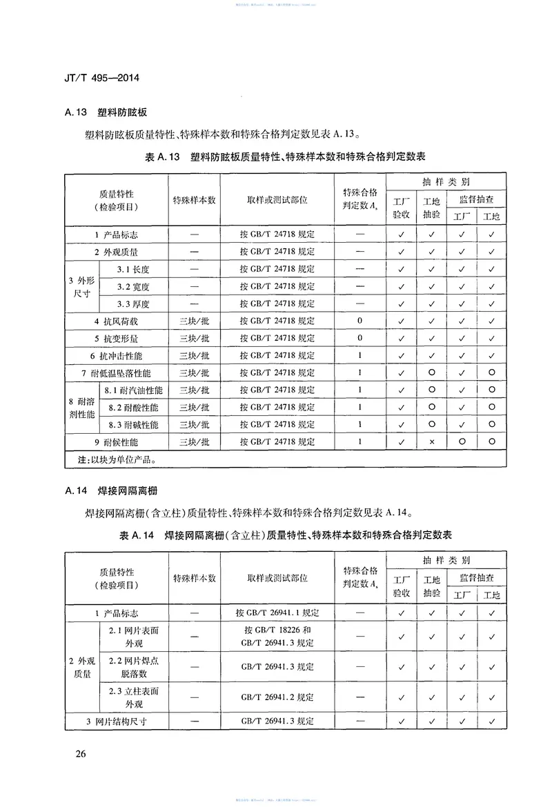 JTT495-2014公路交通安全设施质量检验抽样方法 预览图