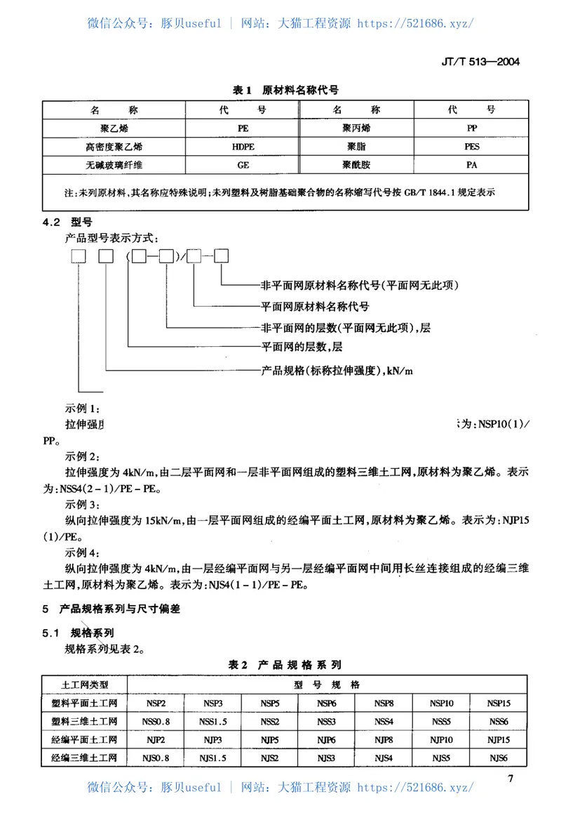 JTT513-2004公路工程土工合成材料土工网 预览图