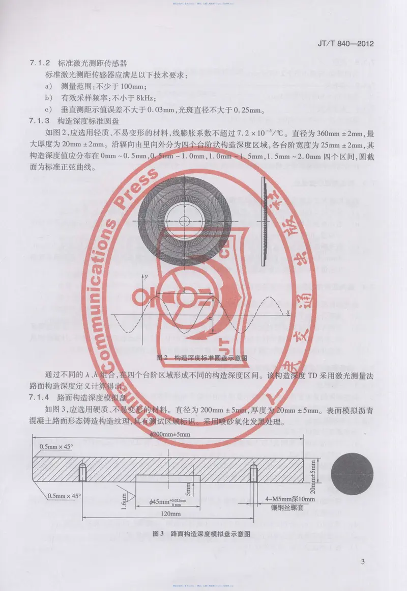 JTT840-2012车载式路面激光构造深度仪 预览图