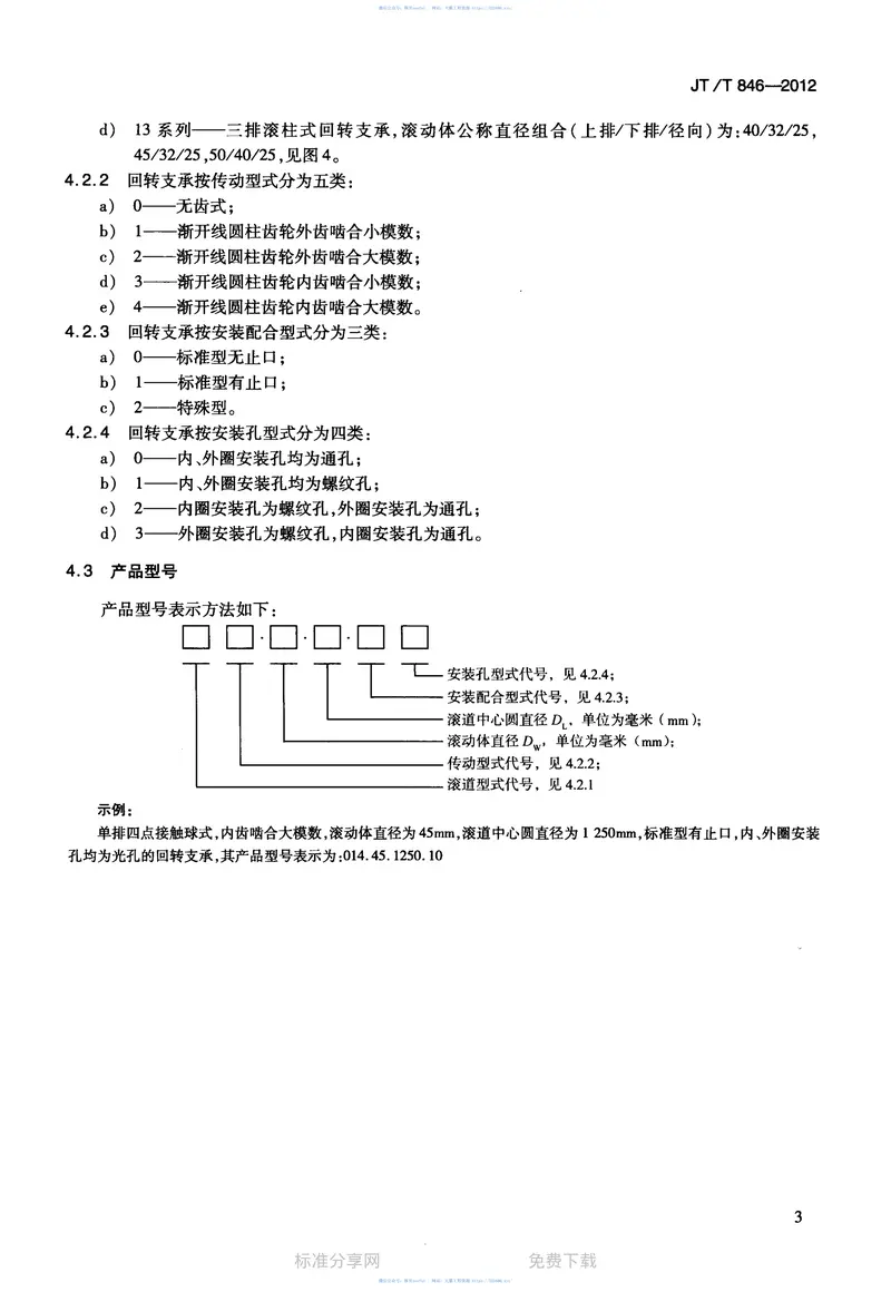 JTT846-2012港口起重机回转支承 预览图