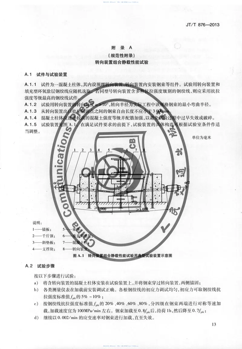 JTT876-2013填充型环氧涂层钢绞线体外预应力束 预览图