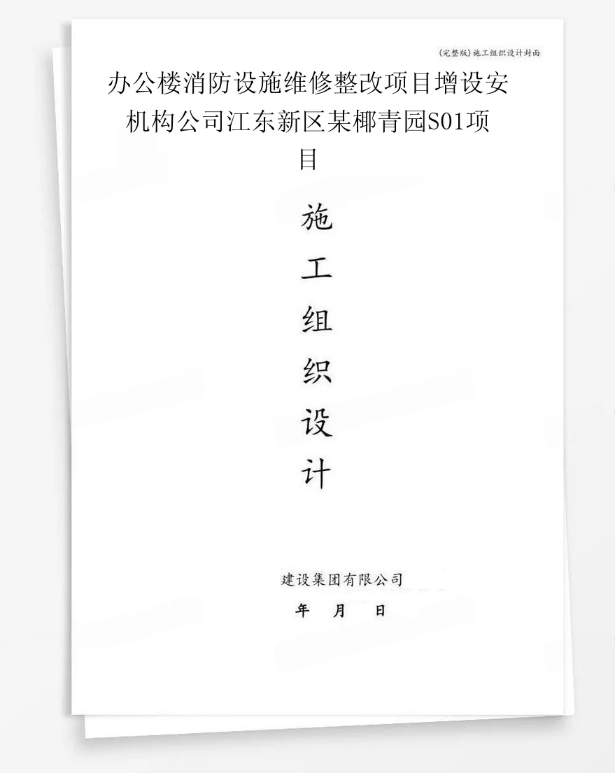 办公楼消防设施维修整改项目增设安机构公司江东新区某椰青园S01项目 封面