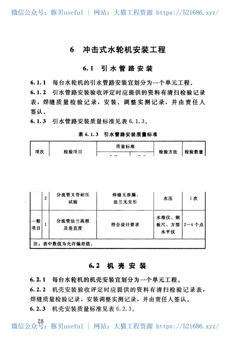 SL636-2012水利水电工程单元工程施工质量验收评定标准——水轮发电机组安装工程 预览图