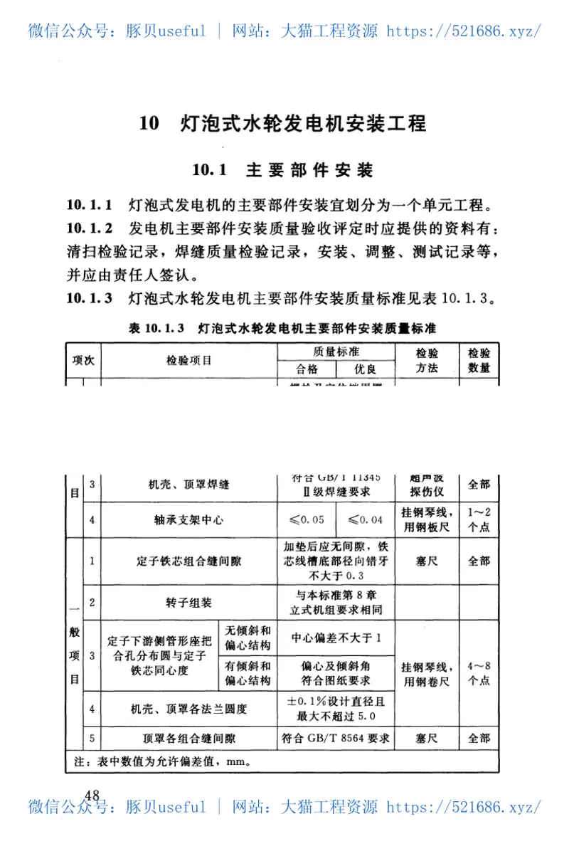 SL636-2012水利水电工程单元工程施工质量验收评定标准——水轮发电机组安装工程 预览图