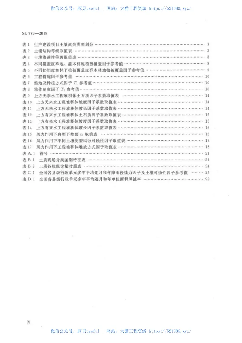 SL773-2018生产建设项目土壤流失量测算导则 预览图