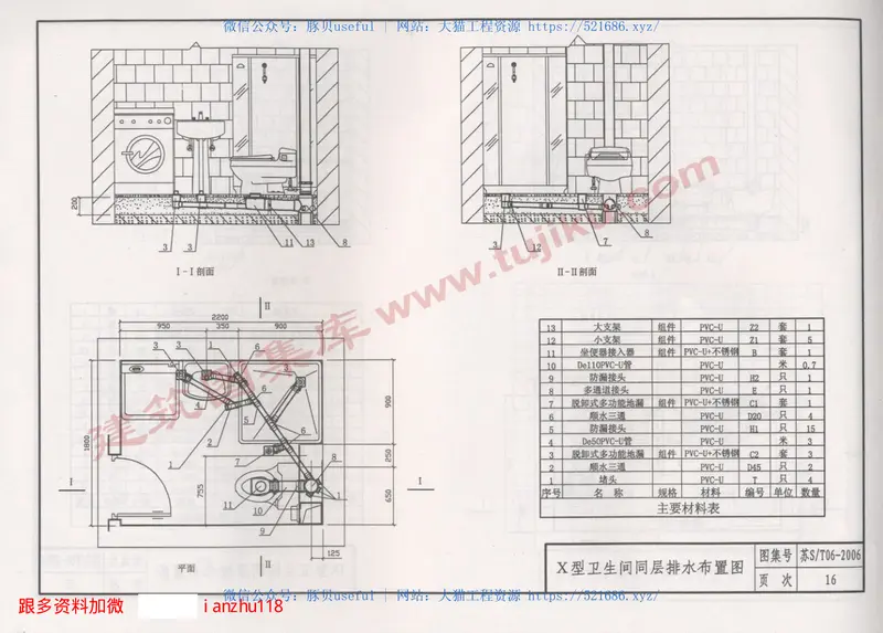 苏S／T06-2006住宅卫生间同层排水（TTC型）设计图集 预览图