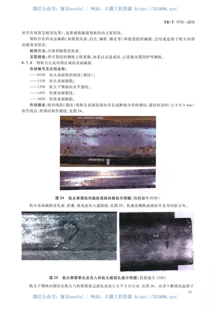 TBT1778-2010钢轨伤损分类 预览图