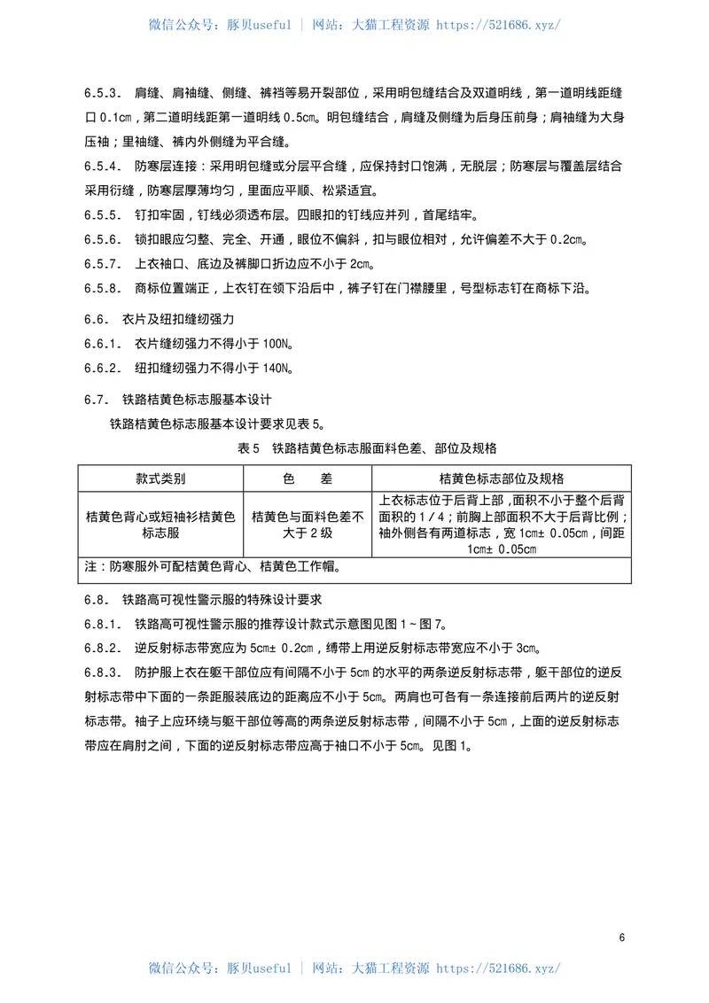 TBT1913-2002铁路一般劳动防护服 预览图