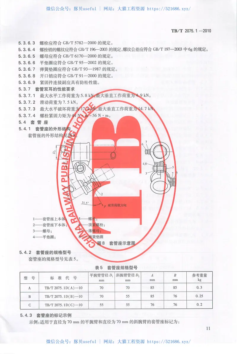 TBT2075-2010电气化铁路接触网零部件(第1-3部分) 预览图