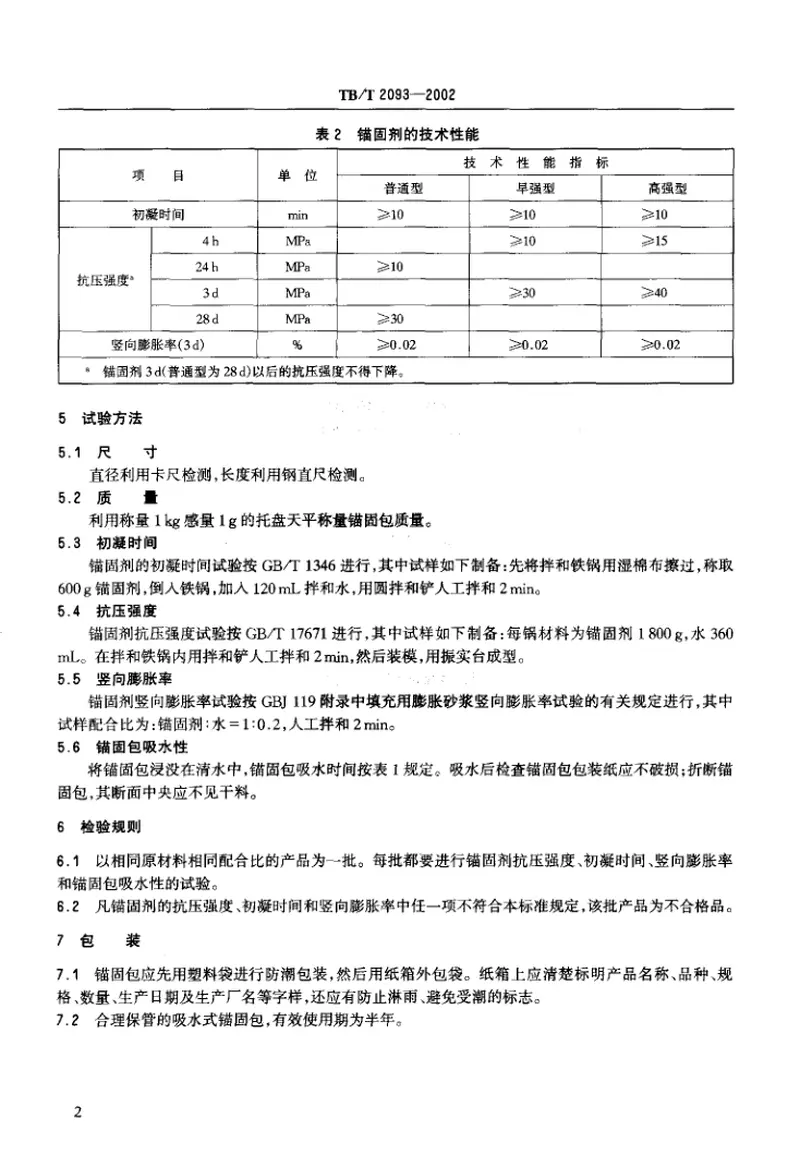 TBT2093-2002吸水式锚固包技术条件 预览图