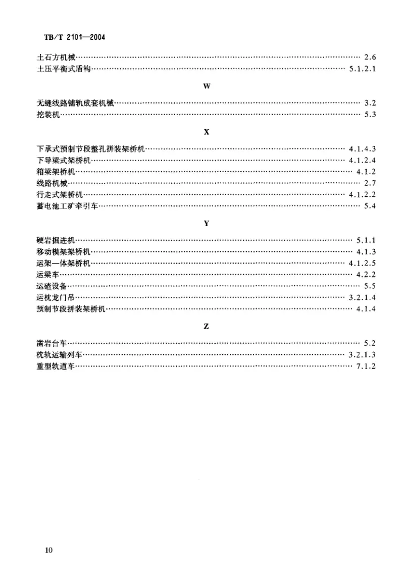 TBT2101-2004铁路施工机械术语 预览图