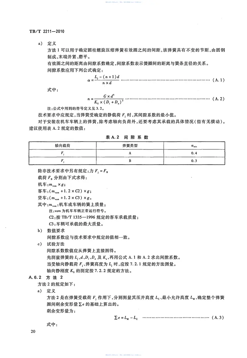 TBT2211-2010机车车辆悬挂装置钢制螺旋弹簧 预览图