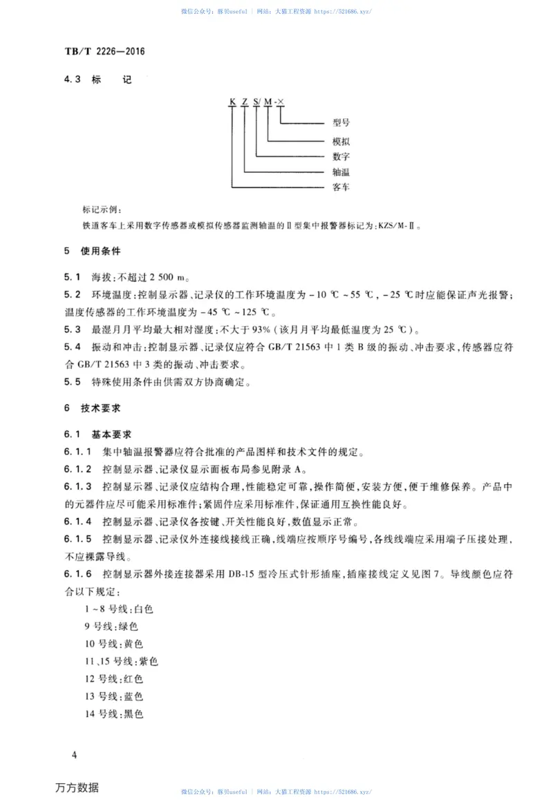 TBT2226-2016铁道客车用集中轴温报警器 预览图