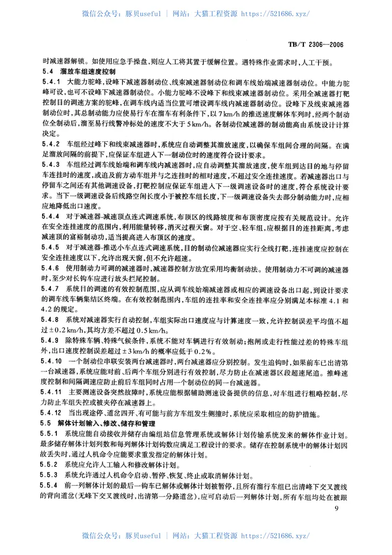 TBT2306-2006自动化驼峰技术条件 预览图