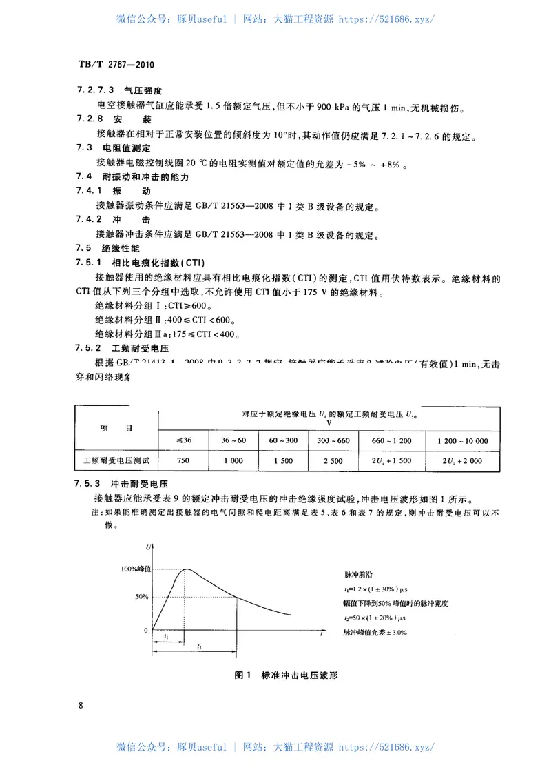 TBT2767-2010机车车辆用直流接触器 预览图