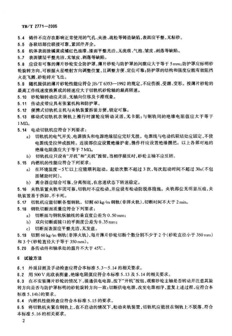TBT2771-2005切轨机通用技术条件 预览图
