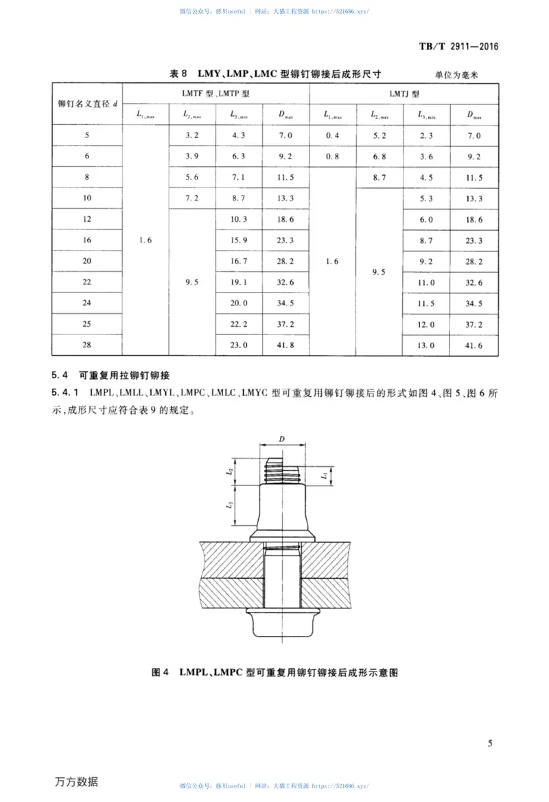 TBT2911-2016铁道车辆铆接通用技术条件 预览图