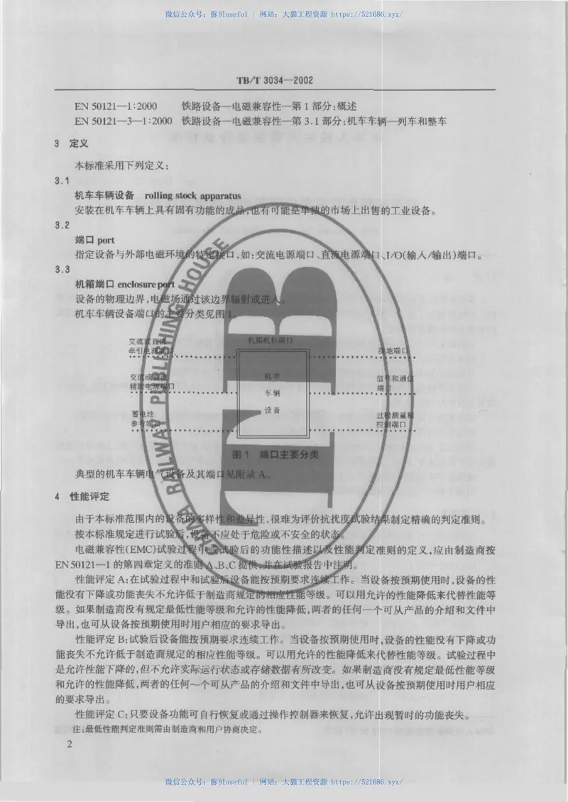 TBT3034-2002机车车辆电气设备电磁兼容性试验及其限值 预览图