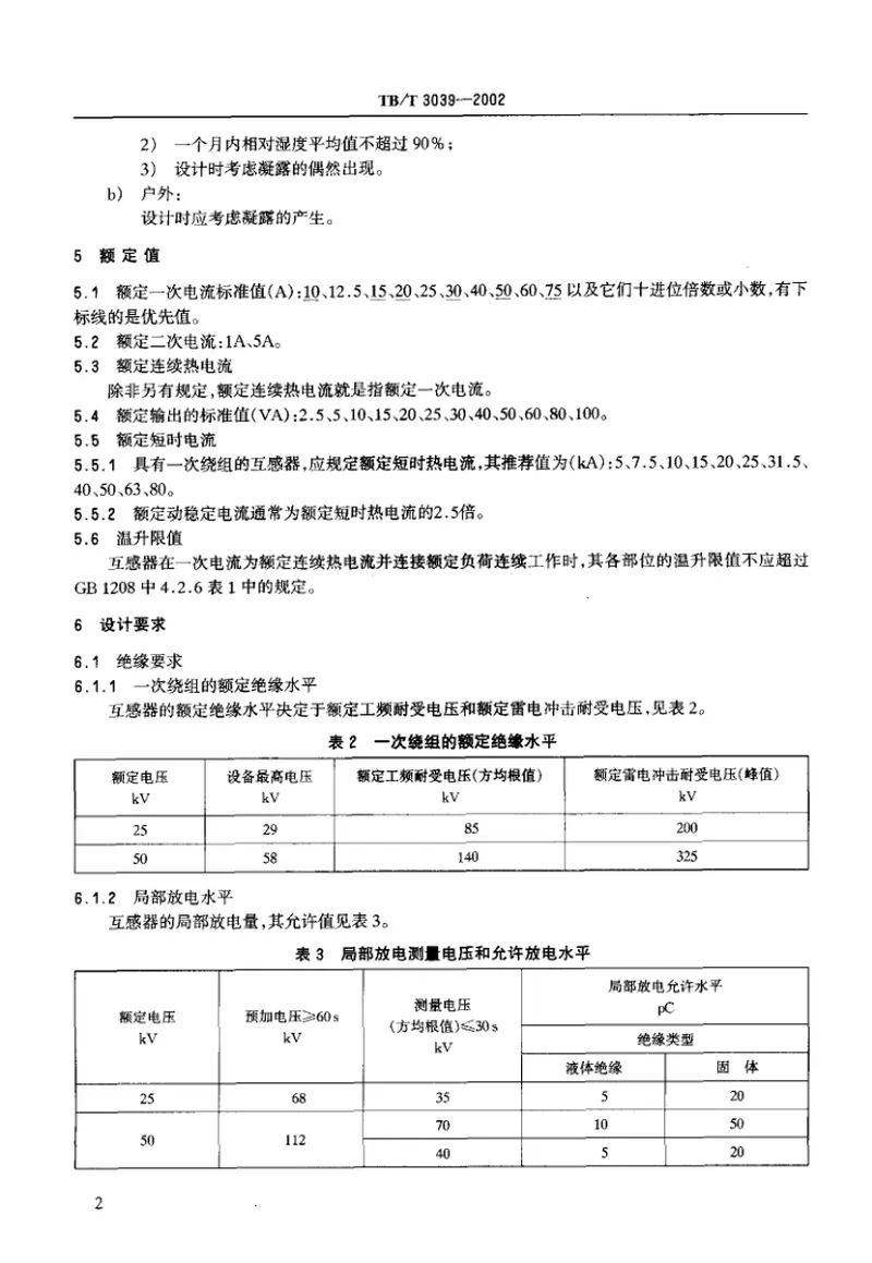 TBT3039-2002电气化铁道50kV、25kV电流互感器 预览图