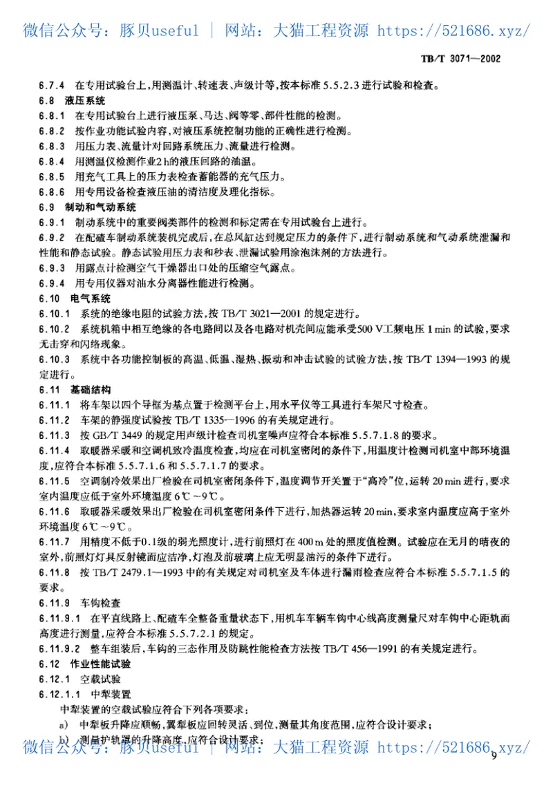 TBT3071-2002配碴整形车通用技术条件 预览图