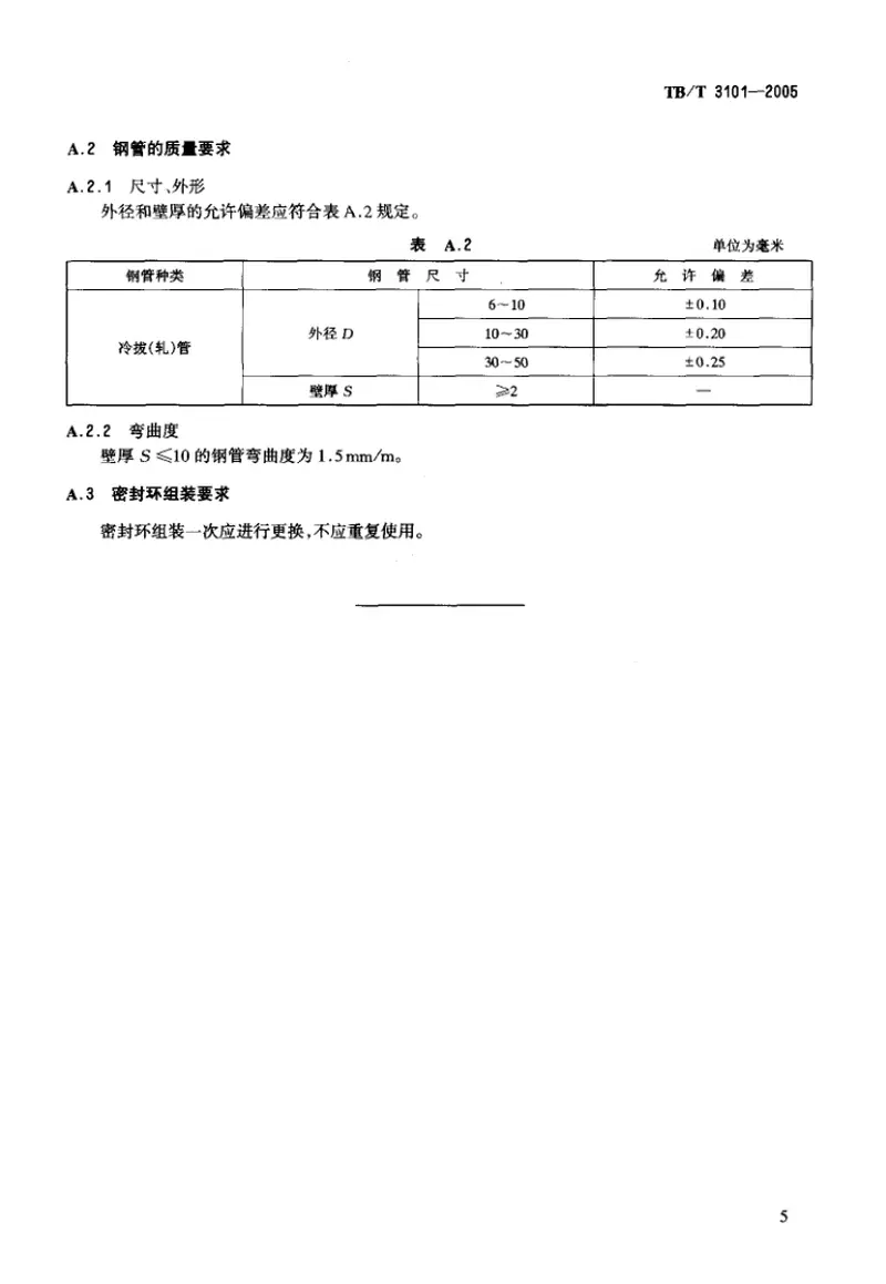 TBT3101-2005机车车辆用卡套式管接头技术条件 预览图