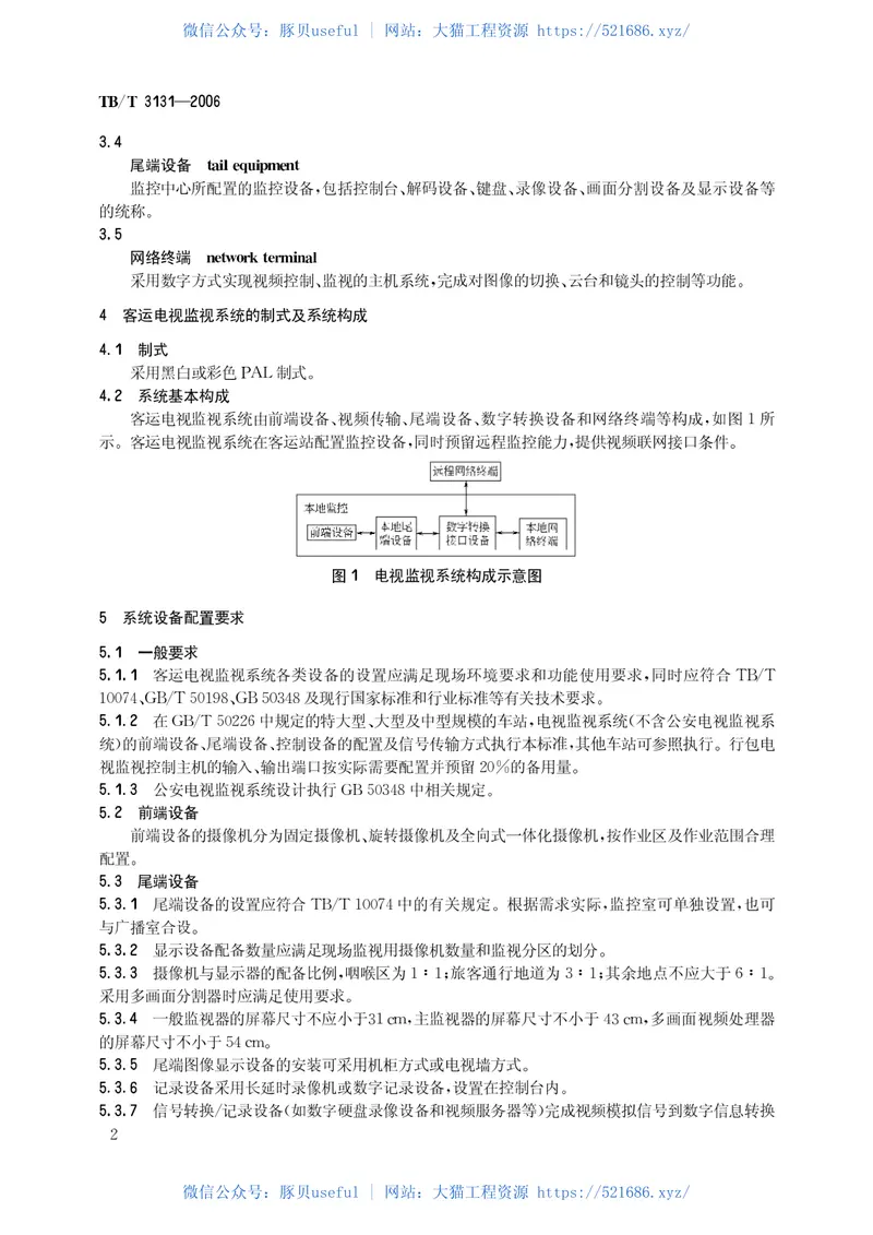 TBT3131-2006铁路车站客运电视监视系统设置及主要技术条件 预览图