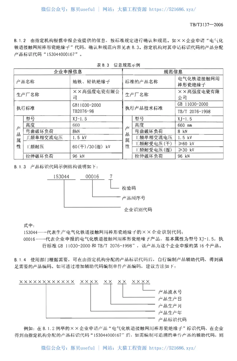 TBT3137-2006铁路产品标识代码编制规则 预览图