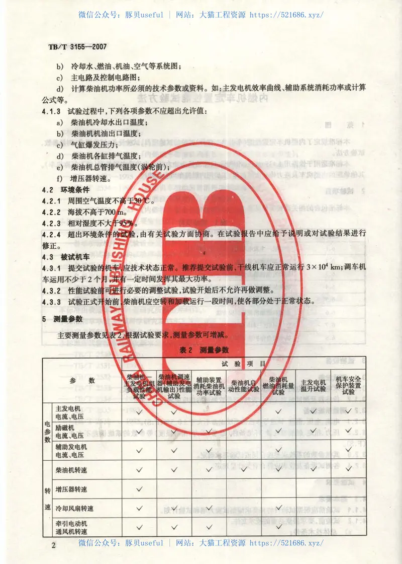 TBT3155-2007内燃机车定置性能试验方法 预览图
