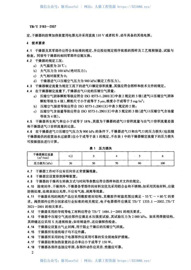 TBT3183-2007机车、动车用吸附式压缩空气干燥器 预览图