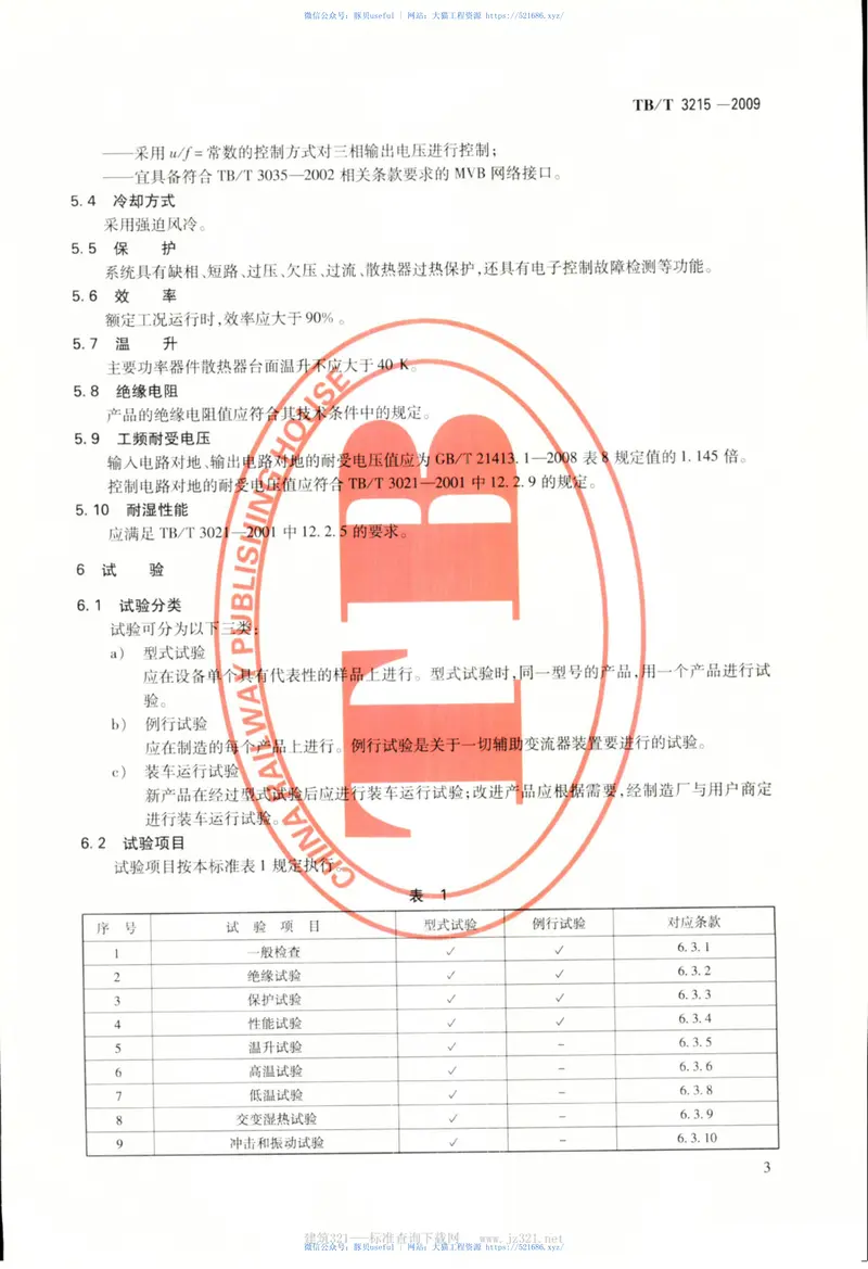 TBT3215-2009电力机车辅助变流器 预览图
