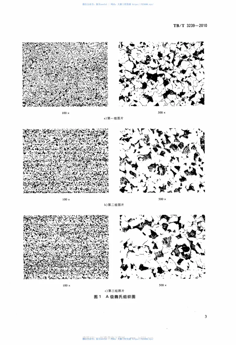TBT3239-2010铁路用微合金化钢魏氏组织金相检验图谱 预览图