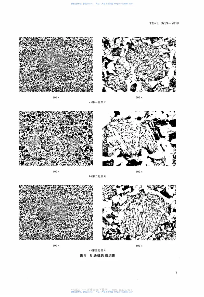 TBT3239-2010铁路用微合金化钢魏氏组织金相检验图谱 预览图