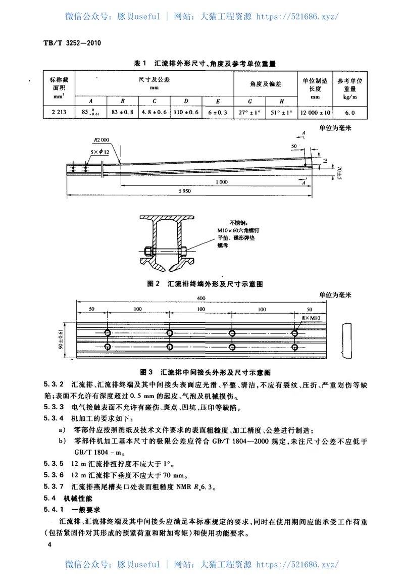 TBT3252-2010电气化铁路接触网汇流排 预览图