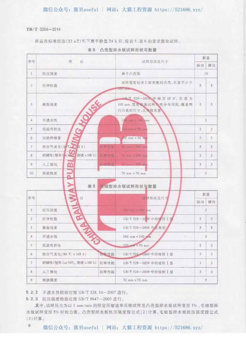 TBT3354-2014铁路隧道排水板 预览图