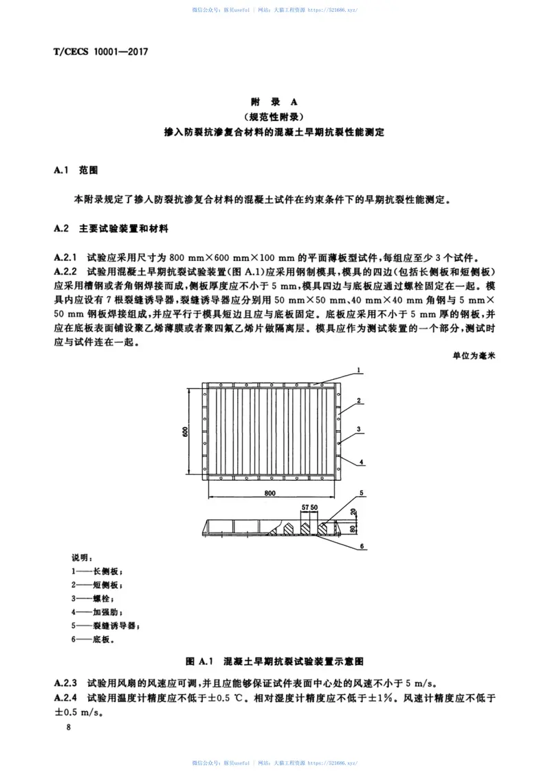 TCECS10001-2017用于混凝土中的防裂抗渗复合材料 预览图