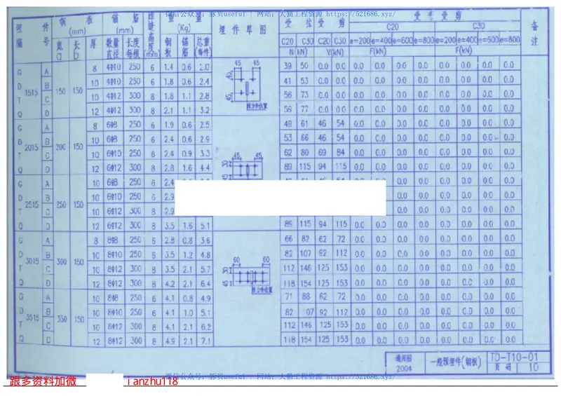 TD-T10-01预埋铁件图集中南电力设计院 预览图