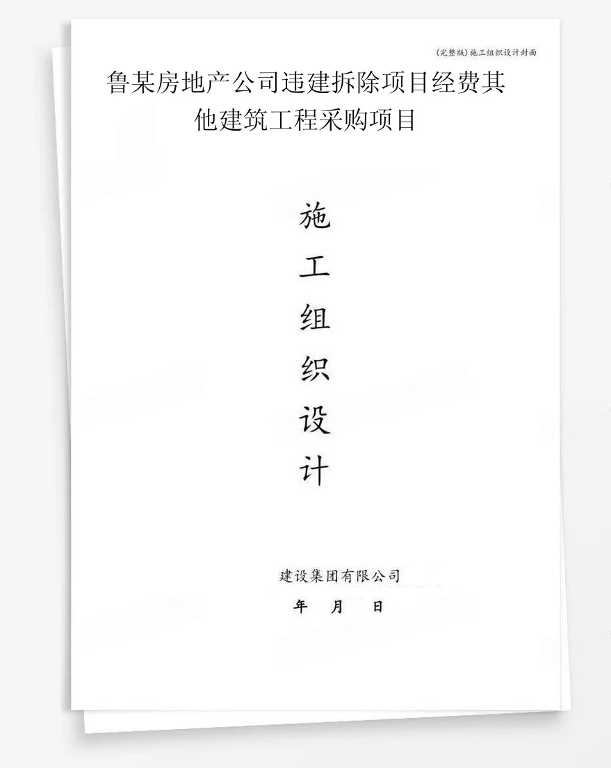 鲁某房地产公司违建拆除项目经费其他建筑工程采购项目 封面