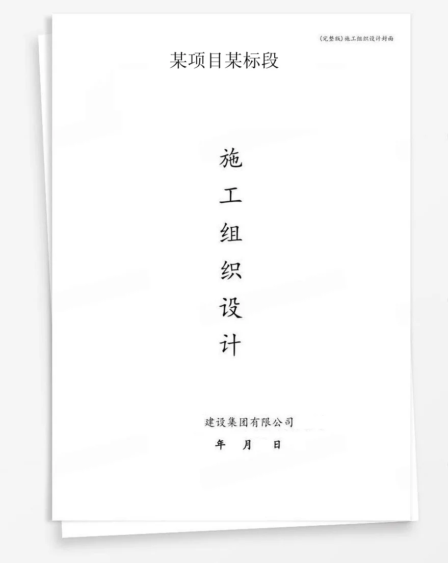 某项目某标段 封面