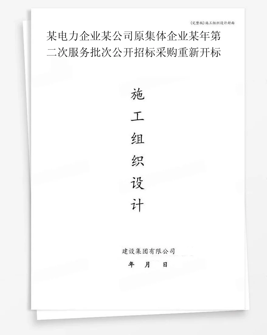 某电力企业某公司原集体企业某年第二次服务批次公开招标采购重新开标 封面