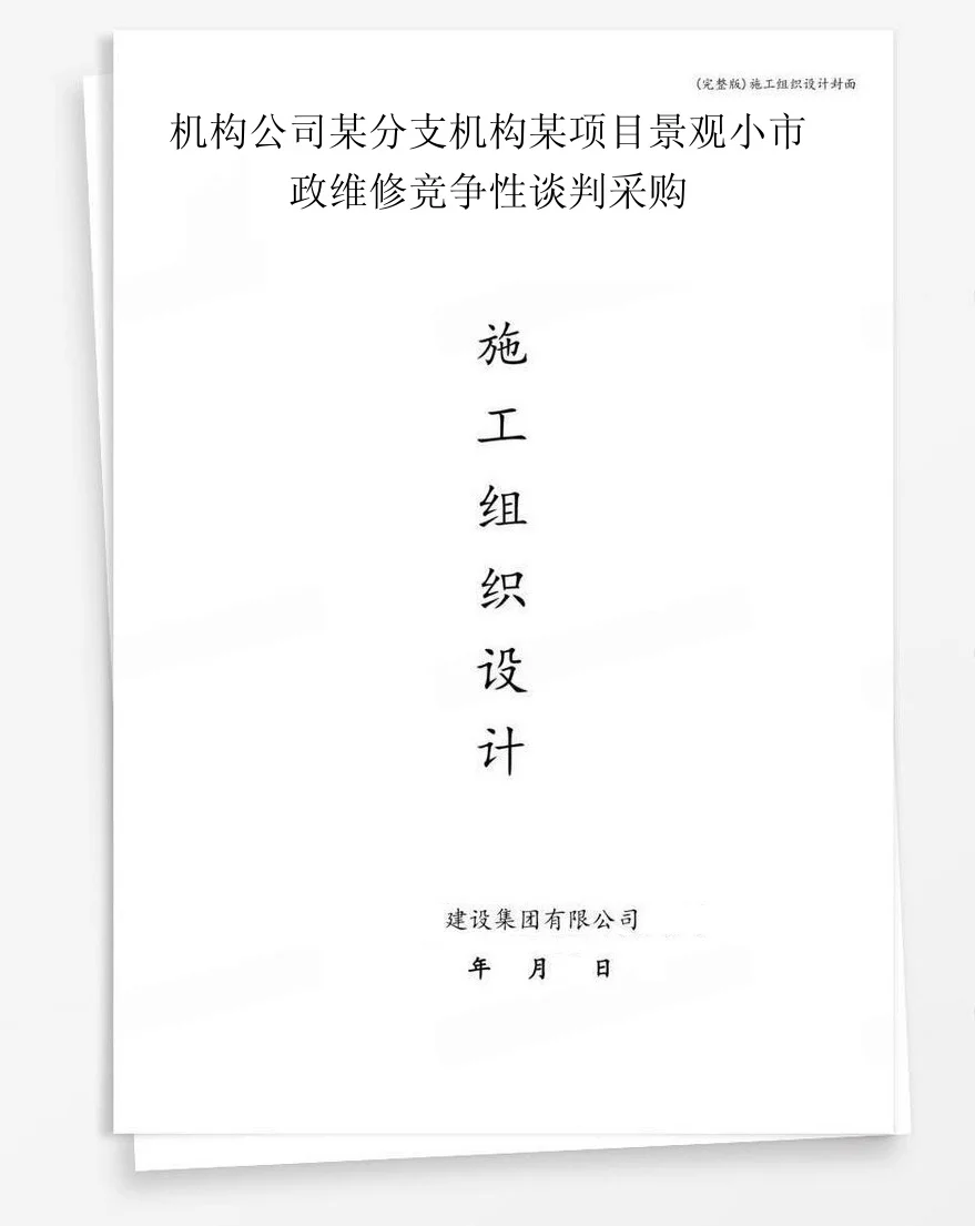机构公司某分支机构某项目景观小市政维修竞争性谈判采购 封面