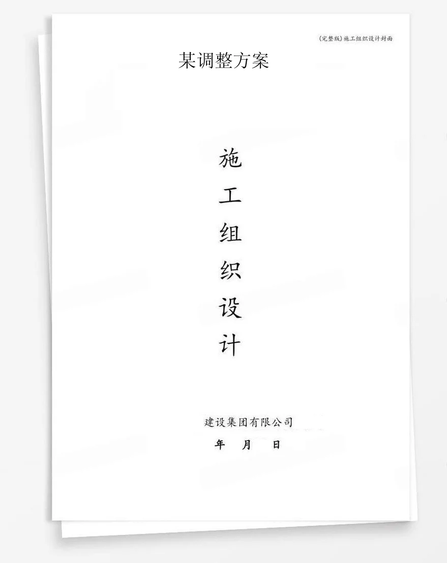 某调整方案 封面